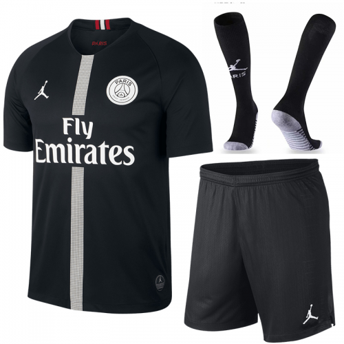 PSG 18/19 3rd Black Soccer Sets (Shirt+Shorts+Socks)